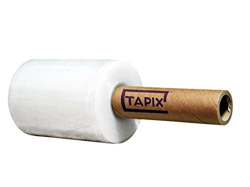 Tapix - Wholesale Craft Tool - Industrial Grade Stretch Film Hand Roll Stretch Wrap  5" X 1000 Feet Strong 80 Gauge with Extended Handle0