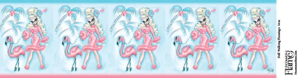 Uncommon Flame – wholesale Jar/filled candle – Miss Fluff - Doll Walking Flamingo1