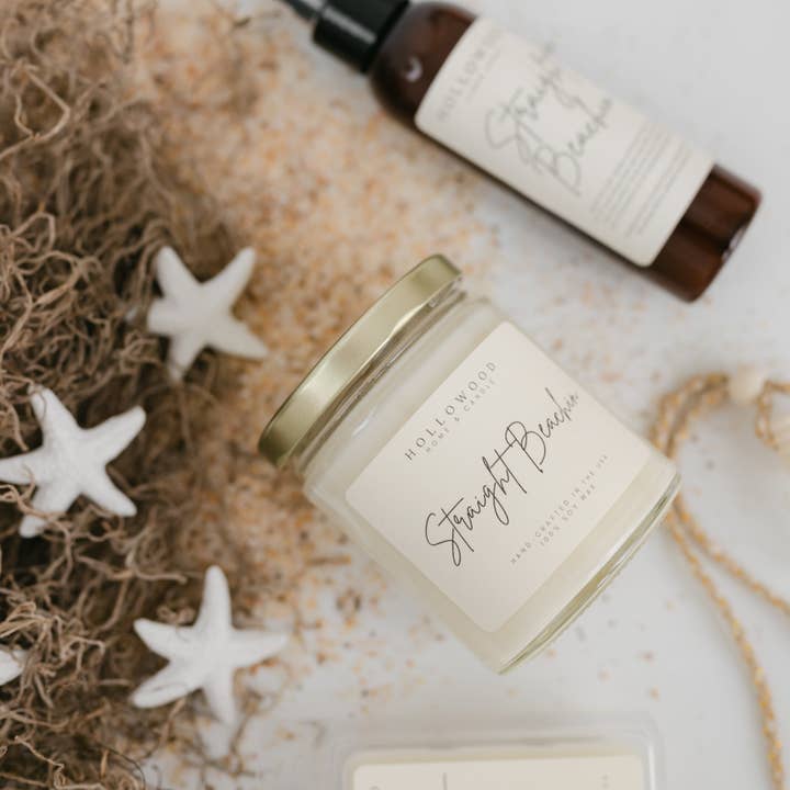 PLAGE DROITE | ÉTÉ | BOUGIE EN SOJA DE 8 OZ pour la vente par HOLLOWOOD FRAGRANCE