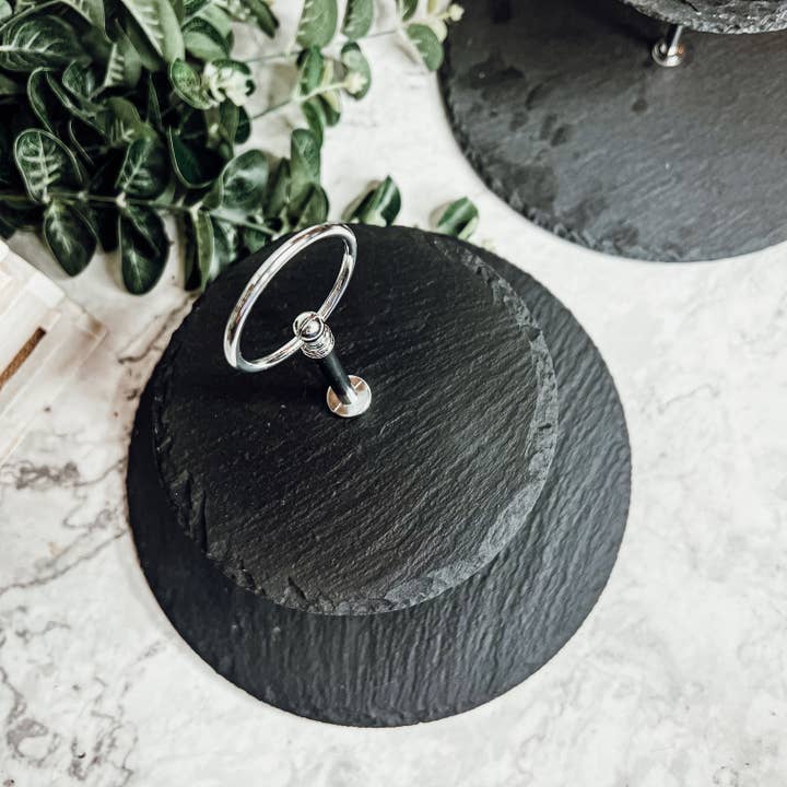 Gia Roma – wholesale Serving tray – Slate Tiered Trays with Handle, Natural Stoneware Handmade11