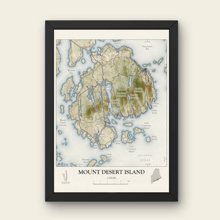 Framed Display 8x10 for Gift Shop - pick your Map for wholesale by Scott Lussier Maps