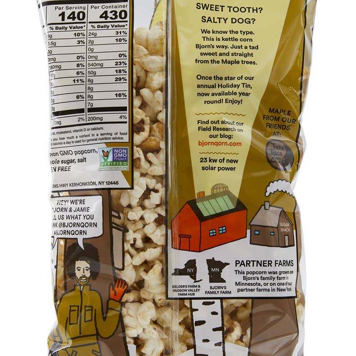 BjornQorn - Wholesale Popcorn - 3oz Maple BjornQorn1