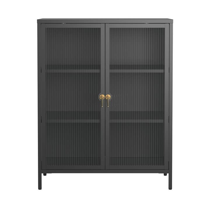 Benoite 40.04-inch Black Two Door Metal Storage Cabinet for wholesale by Glamour Home