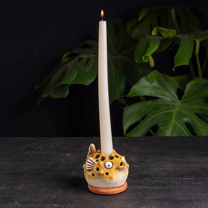 Troy Touch - Wholesale Incense Holder - Yellow Blue Fish Incense Holder and Candle Holder
