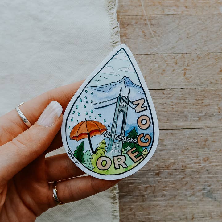 Sticker Girl - Wholesale Sticker - Oregon Raindrop Vinyl Sticker0