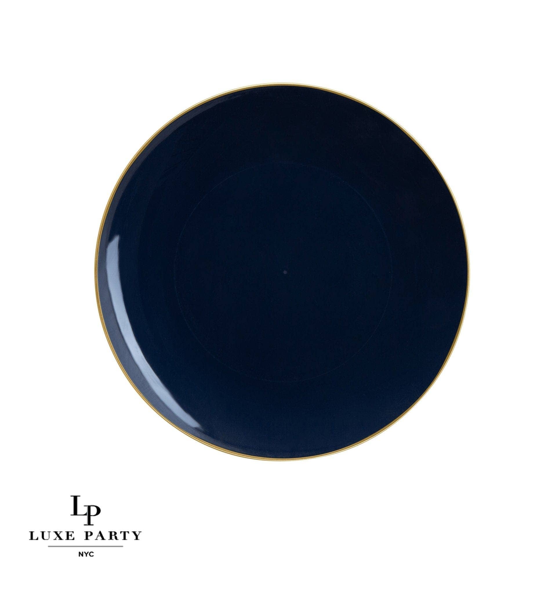 Luxe Party – wholesale Engångsplatta – Rund Navy • Guld Plastplattor | 10 Pack4