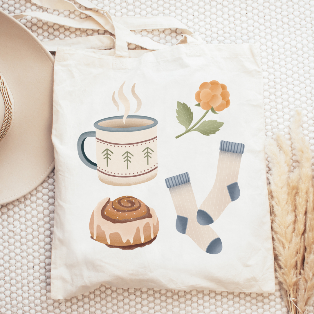 Tilda&Theo - Wholesale Tote Bag - Women's - Cloth bag autumn hygge Scandi tote bag north cozy0