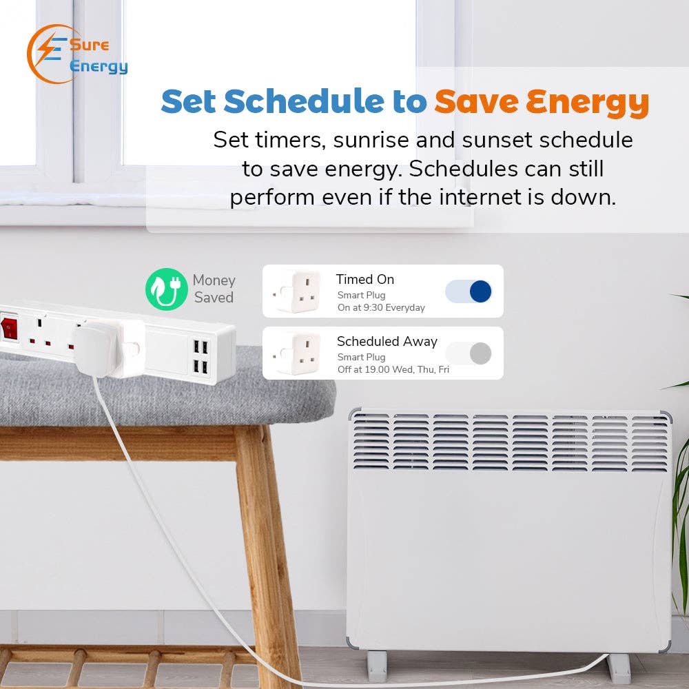 ENER-J – wholesale Power adapter – Smart WiFi Plug 13A with Alexa & Google Home, Timer7