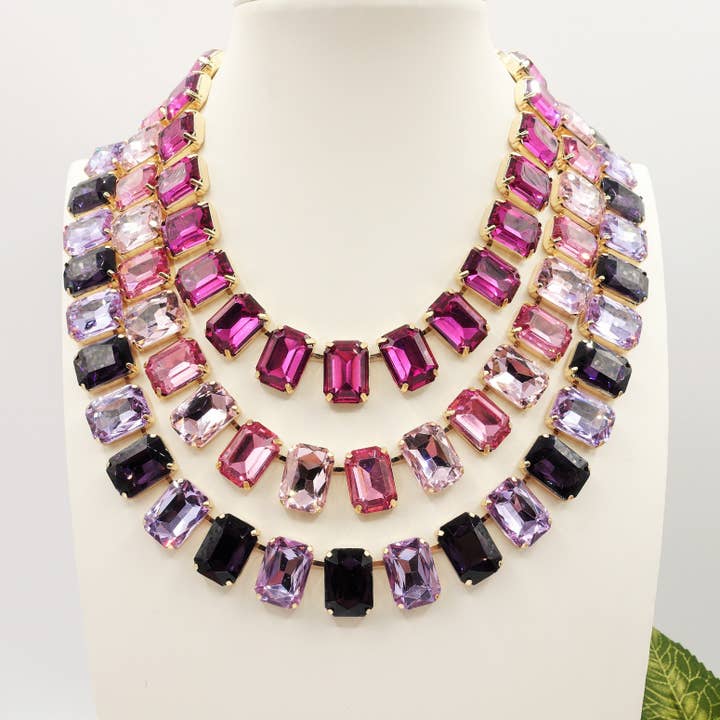 Daemon srls - Wholesale Beaded/Pearl Necklace - MARGOT collier con pietre sfaccettate - gold43