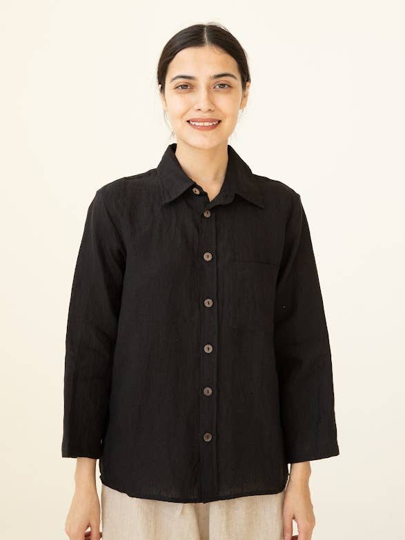 VIKOLINO - Wholesale Button Down Shirt - Women's - Linen Basic Shirt11