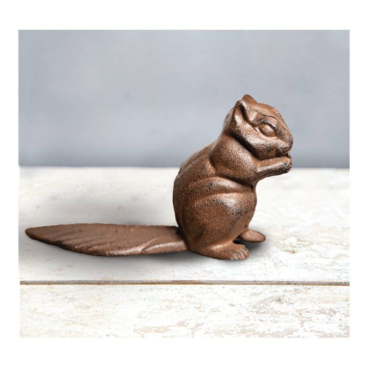Cast Iron Squirrel Door Stop Set/2 for wholesale by Manual Woodworkers and Weavers, Inc.