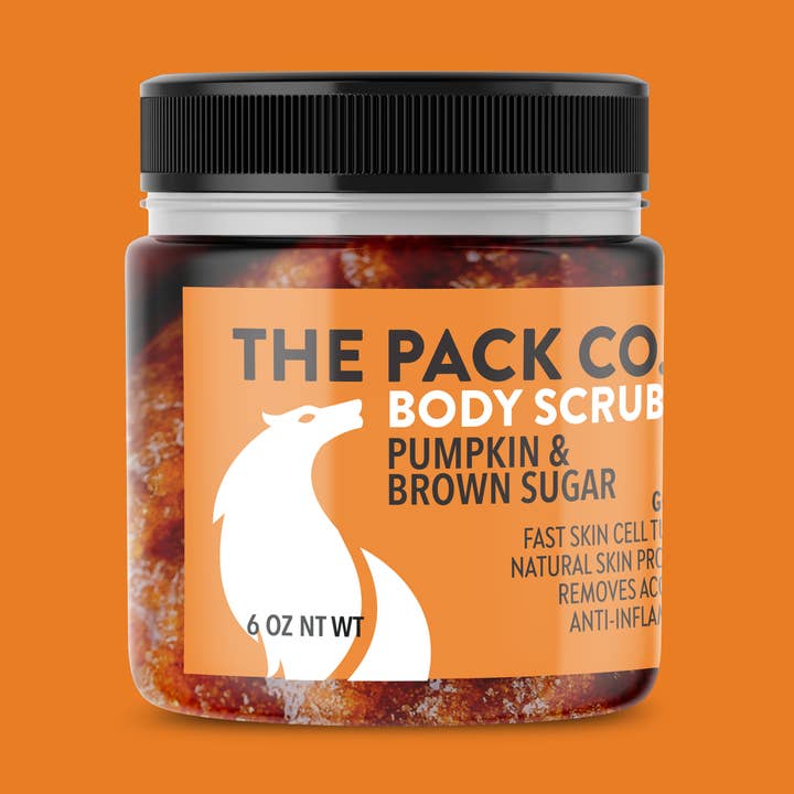 Natural Pumpkin and Brown Sugar Body Scrub for Renewing Skin for wholesale by THE PACK CO.