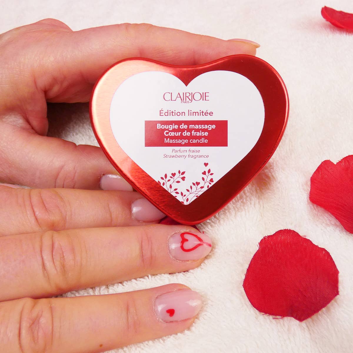 Clairjoie - Wholesale Body Balm/Butter - Edible Massage Candle Strawberry Heart - Valentine's Box7