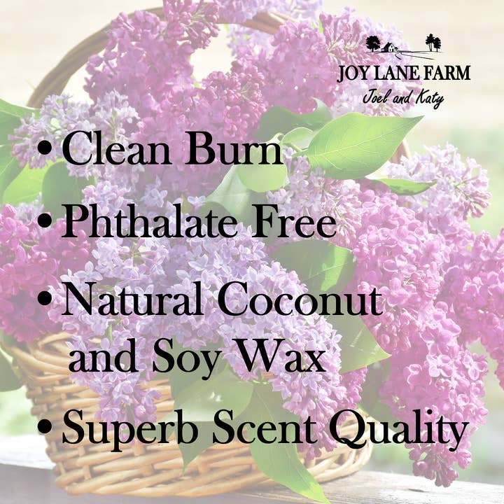 Joy Lane Farm - Wholesale Jar/Filled Candle - Lilac - Non-toxic, Farmhouse, Country, Soy Candle