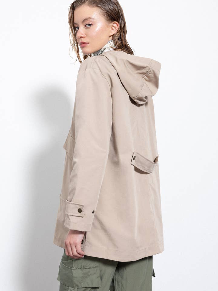 Plain Hooded Parka (424543-17) for wholesale by Lanidor