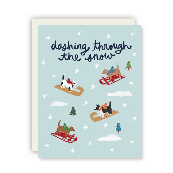Dashing Through the Snow Card for wholesale by The Cheery Pet