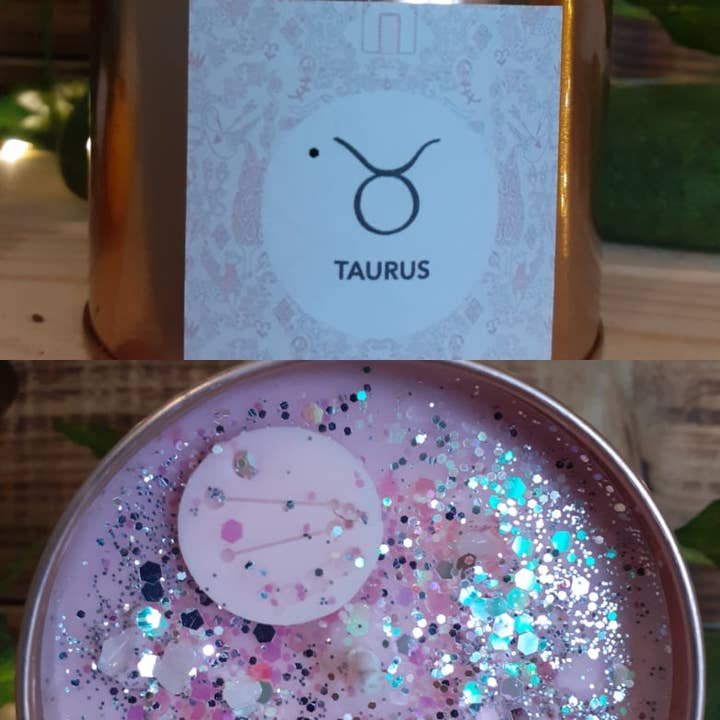 Cosy Rosie Candles - Vente Bougie en bocal - Cadeau scintillant fait main avec signe du zodiaque