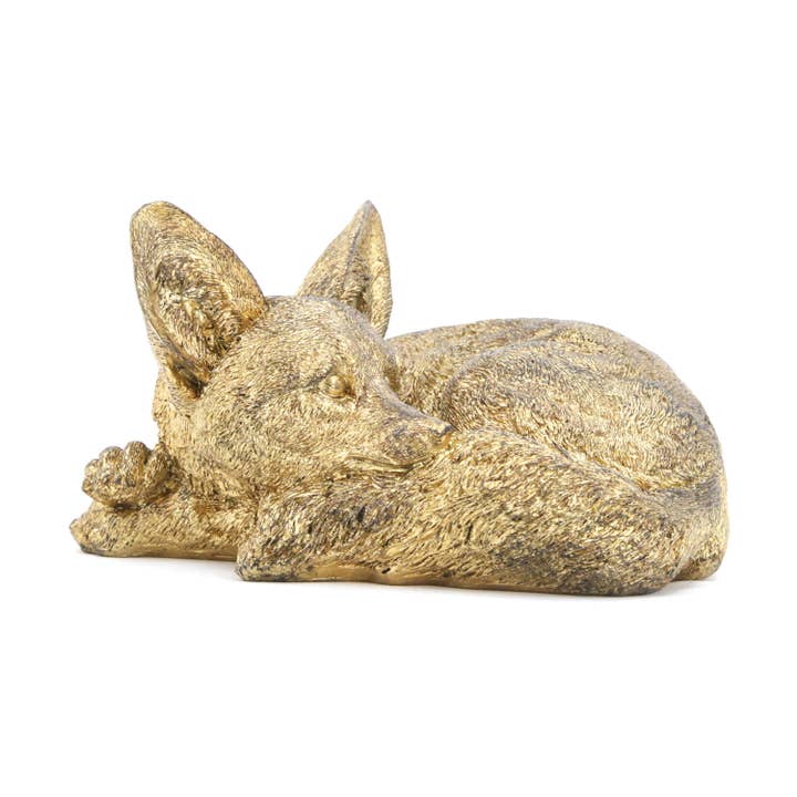 Gold Resin Sleeping Fox for wholesale by Fieldstone Home