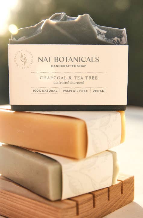Nat Botanicals – Großhandel Feste Seife – Natürliche Seife aus Holzkohle und Teebaum1