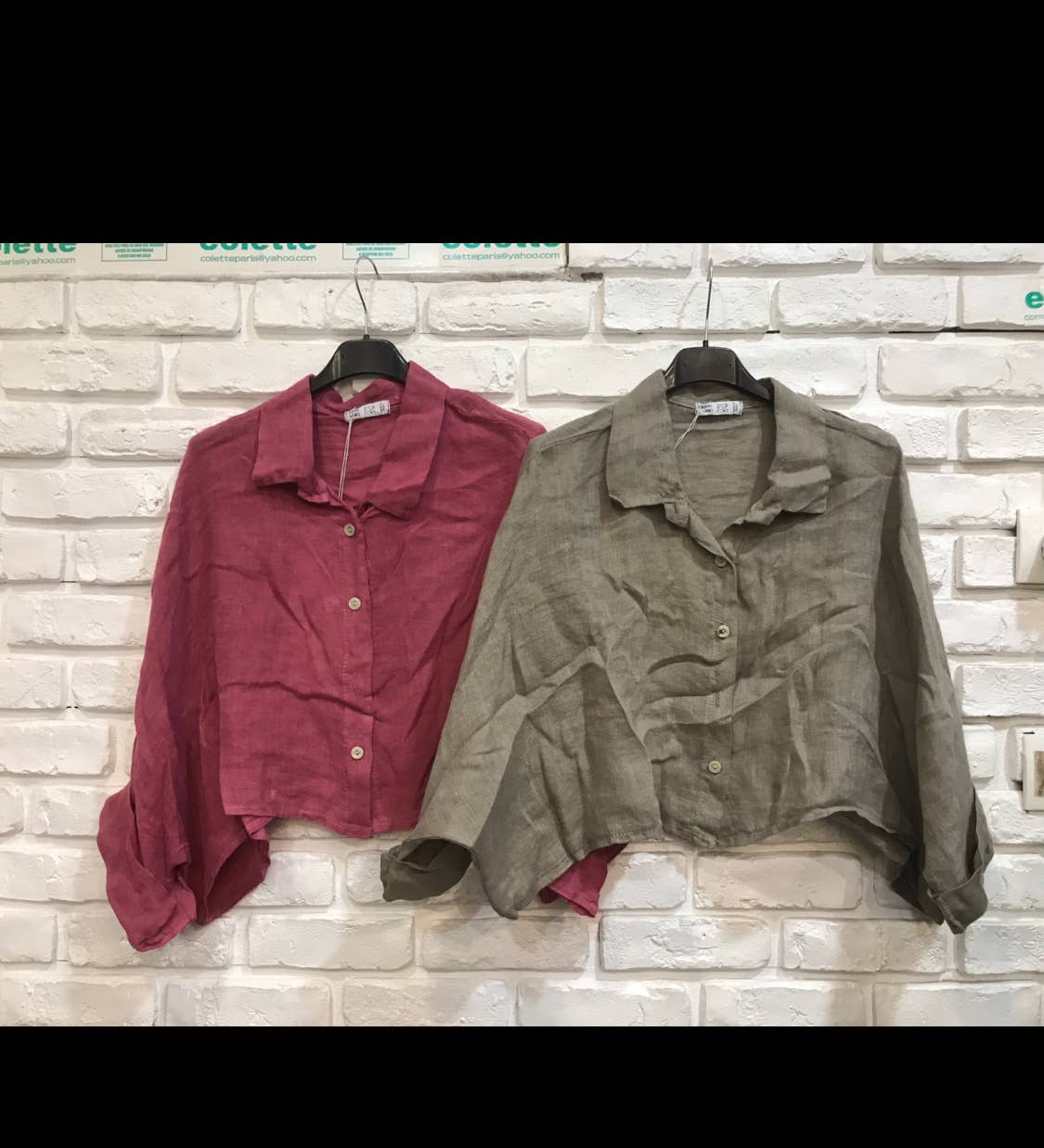 la maison des fibres naturelles - Wholesale Button Down Shirt - Women's - Linen crop shirt 83263 100% linen33