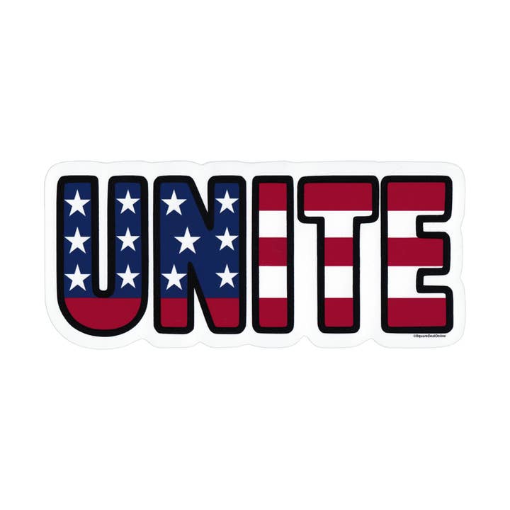 Adesivo - Unisci Stelle e Strisce Bandiera Americana Patriottica 5,5" per la vendita all'ingrosso da parte di Square Deal Recordings & Supplies