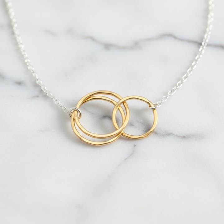 J + I Jewelry - Wholesale Pendant/Charm Necklace - Everlinked Hammered Gold Necklace