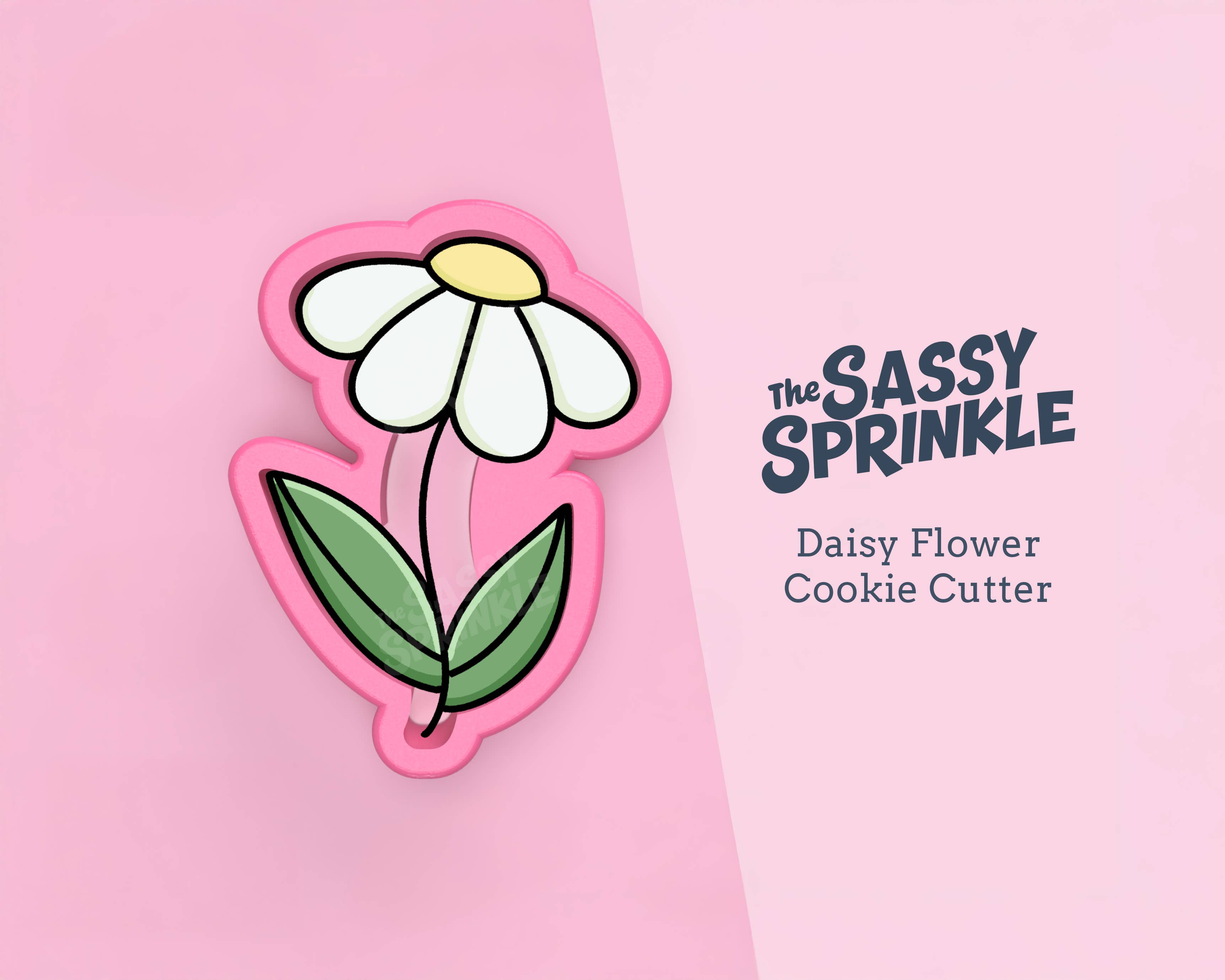 The Sassy Sprinkle - Wholesale Cookie Cutter - Daisy Flower Cookie Cutter, Spring 3D Printed Cookie Cutter