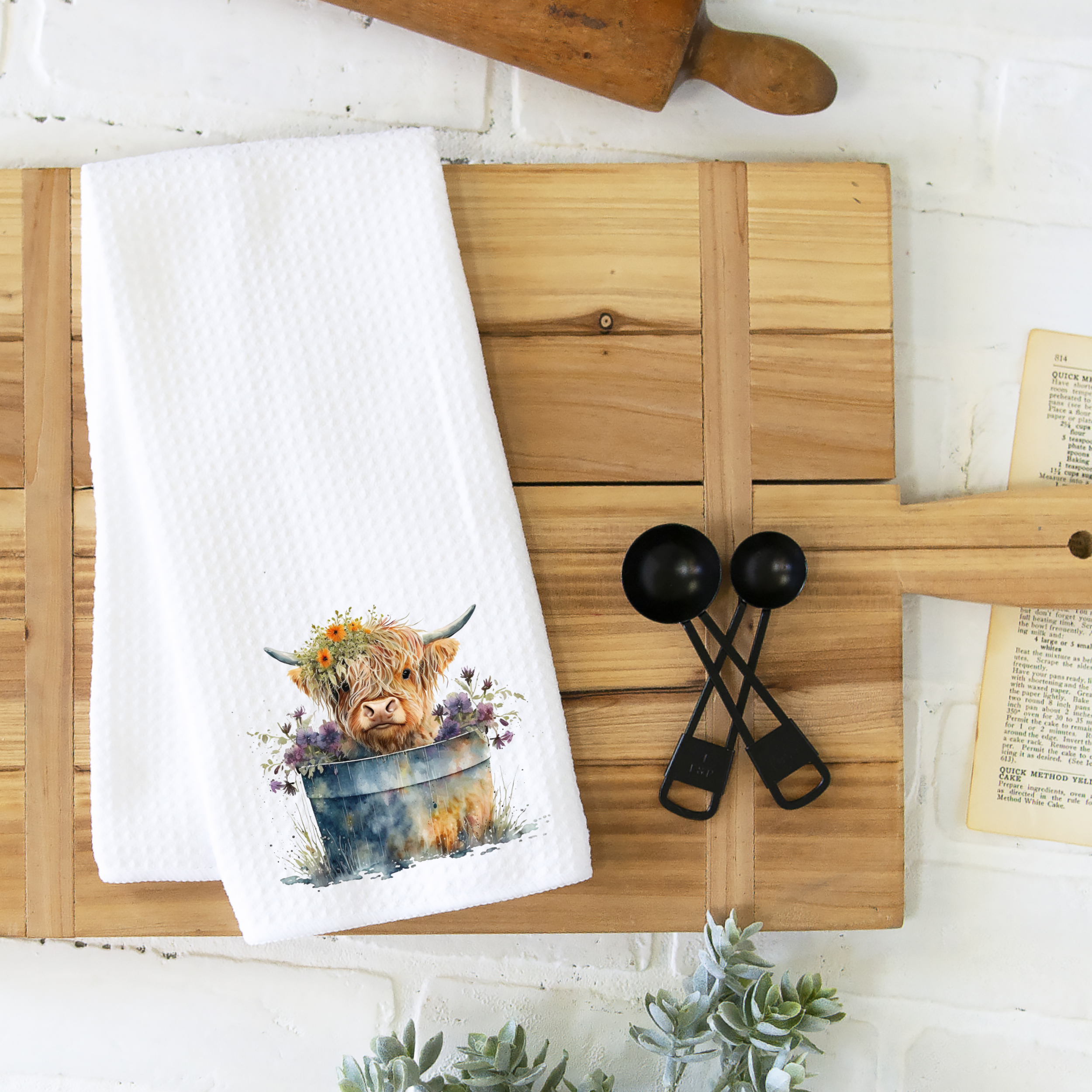 Fernville Creations - Wholesale Tea Towel - Highland Cow Hand Towel, Farmhouse Kitchen, Rustic Décor5