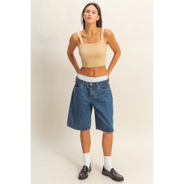 HYFVE - Wholesale Tank Top - Women's - DZ23A825-Ribbed Cropped Tank Top