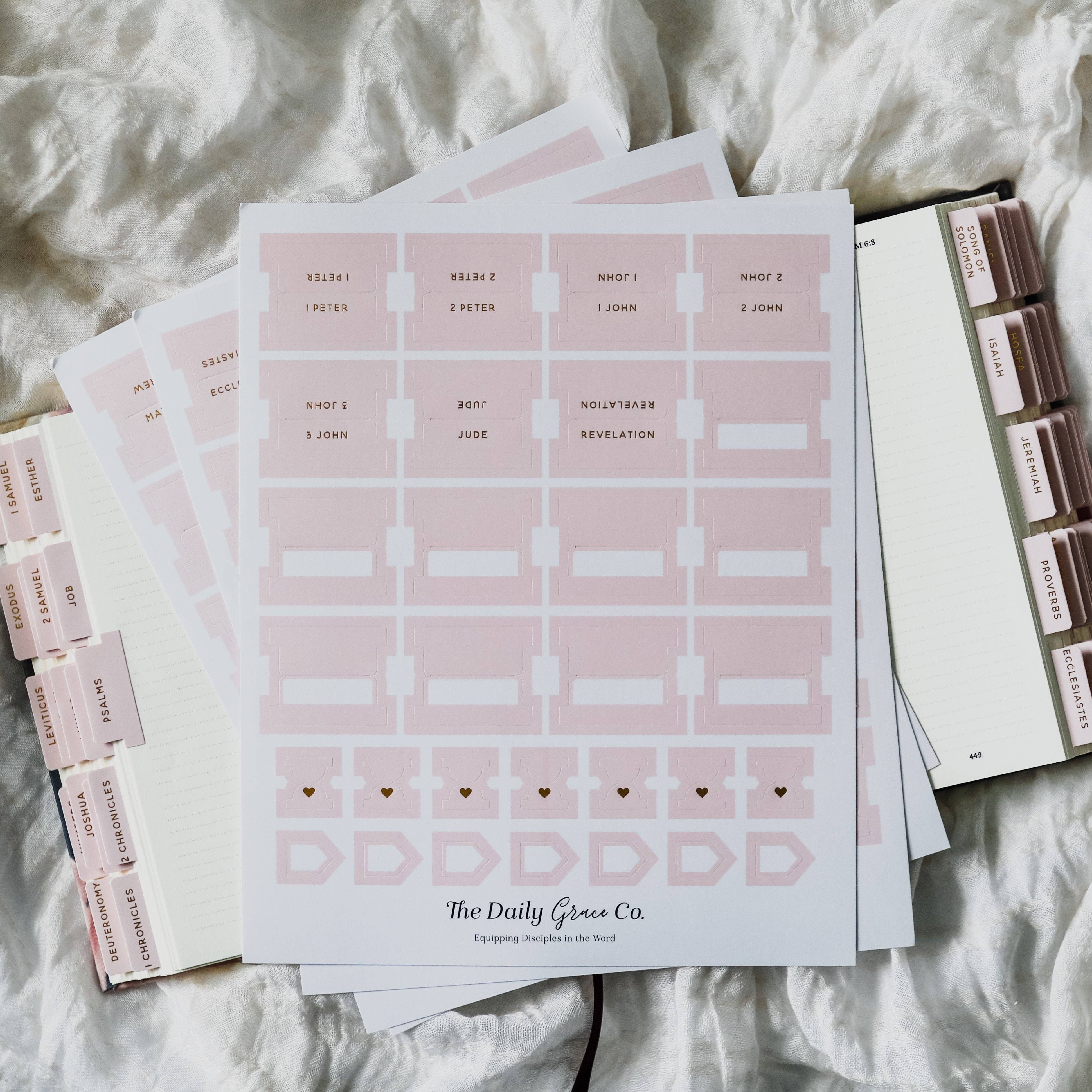 The Daily Grace Co - Wholesale Sticker - Blush Bible Tabs1