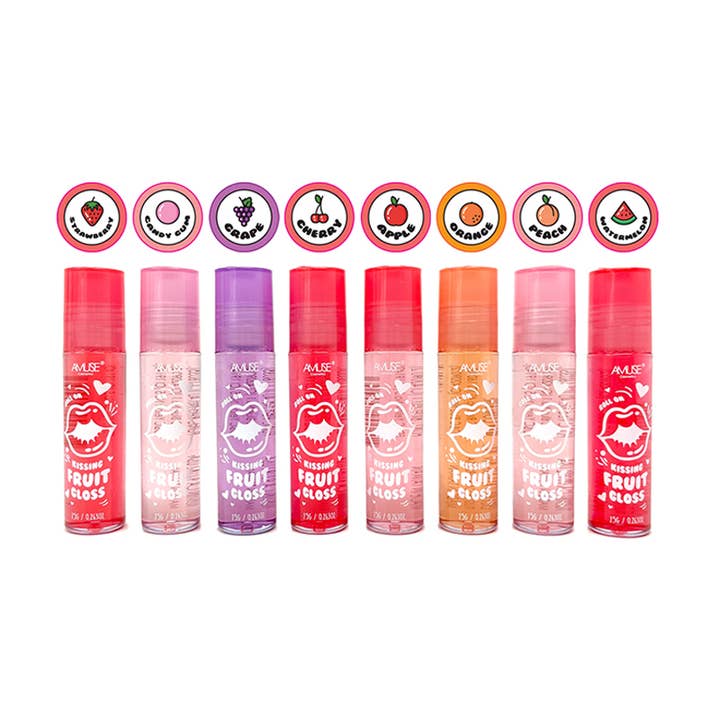 PINEAPPLE Beauty - Wholesale Lip Gloss - Amuse LIP020-M Kissing Fruit Roll On Lip Gloss - 72pc