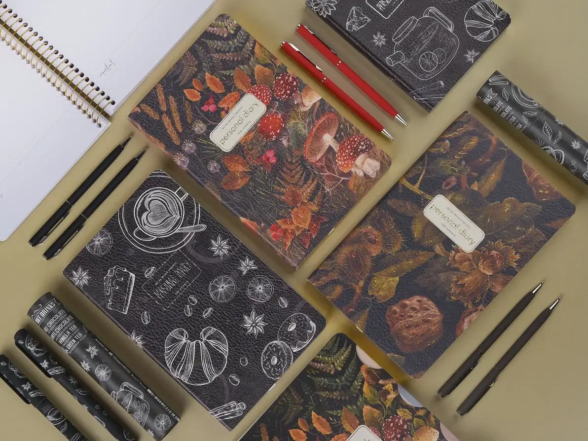 BV by Bruno Visconti - Wholesale Planner - A5 Vegan Leather Daily Planner - Forest Mushrooms3