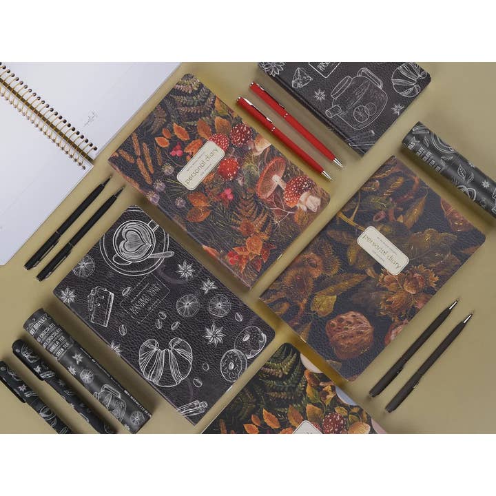 BV by Bruno Visconti - Wholesale Planner - A5 Vegan Leather Daily Planner - Forest Mushrooms3