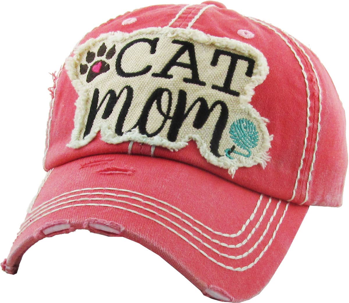 KBETHOS – Großhandel Basecap – Damen – CAT MOM Vintage-Kugelkappe gewaschen6