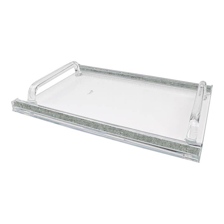 Plateau en verre cristal avec pierres intérieures pour la vente par Boker-Tov Shalom