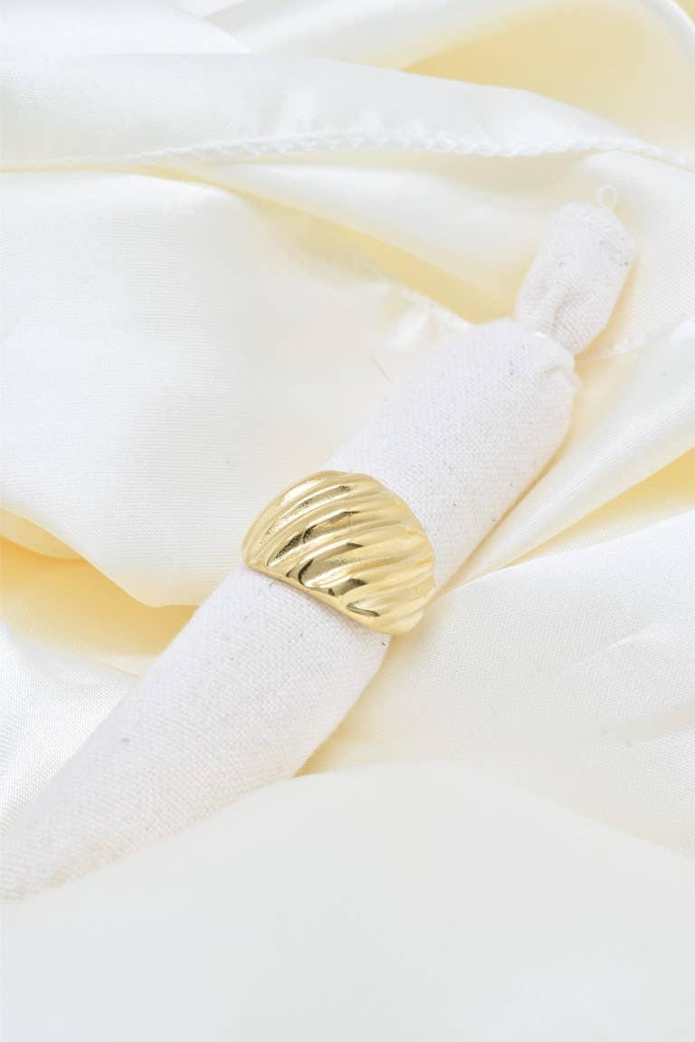 Kapyco - Wholesale Cocktail/Statement Ring - Large adjustable stainless steel ring - BG3101710