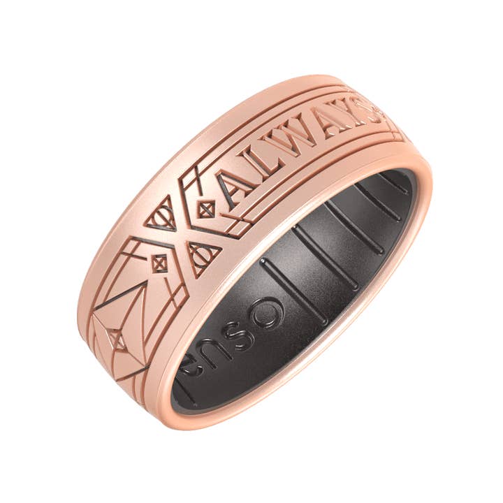Enso Rings - Wholesale Band/Stacked Ring - Harry Potter Silicone Ring - Always - Rose Gold1