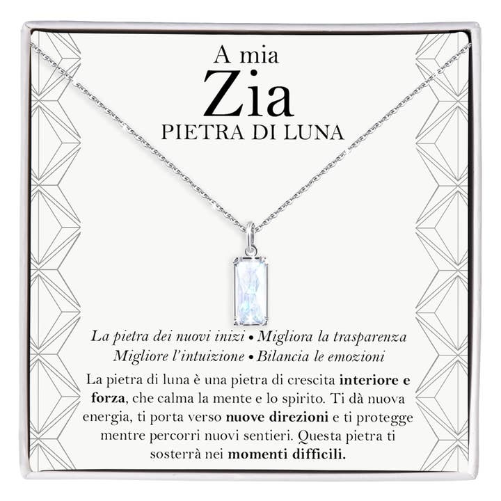 Rektangulär Månsten Halsband i Sterling Silver 925 - Till min Moster för wholesale av DINAWeb Srls