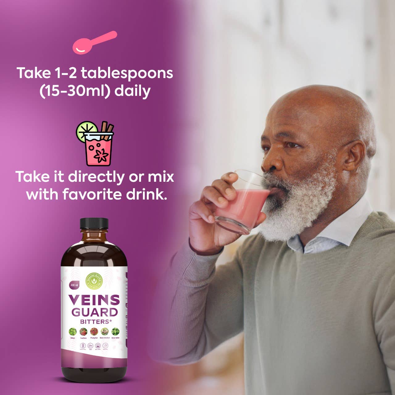 Yunani Herbs & essential Oils - Wholesale Voedingssupplement/vitamine - Veins Guard levende bitters 480 ml2