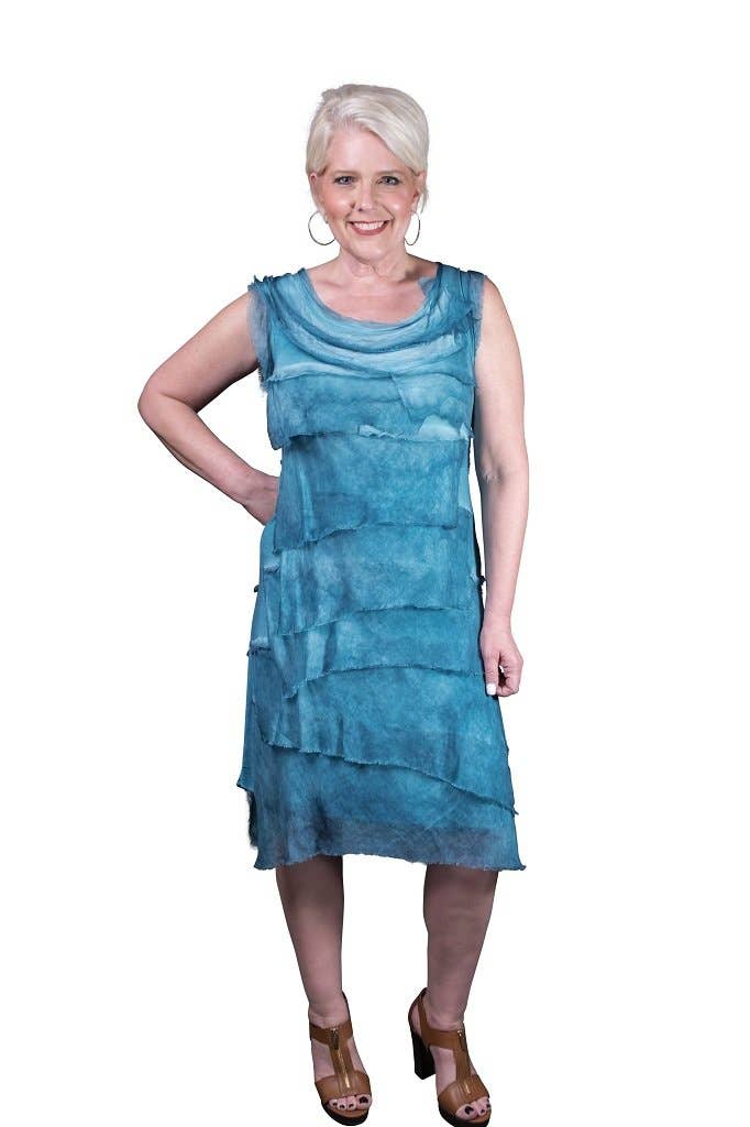 TINA Stephens Italy/Tees By Tina - Wholesale Dress - Women's - Mariana Silk Ruffle Dress (DT202)1