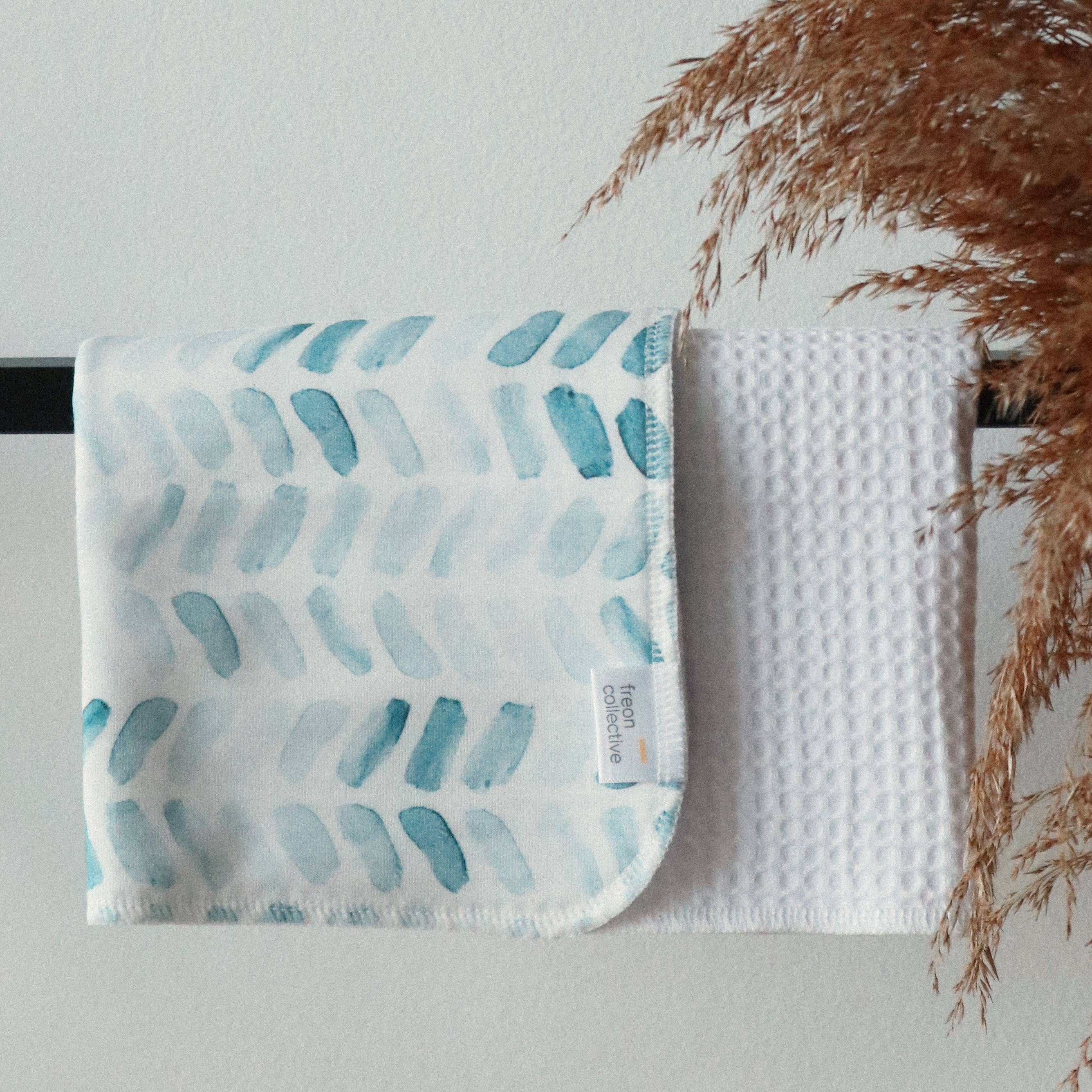 Freon Collective – Pano de lavagem por atacado – Pano facial de algodão orgânico - Chevron aquarela5