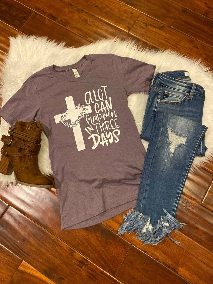 A lot can happen in 3 days Easter Religious adult tee for wholesale by Two Kinds Of Krazy