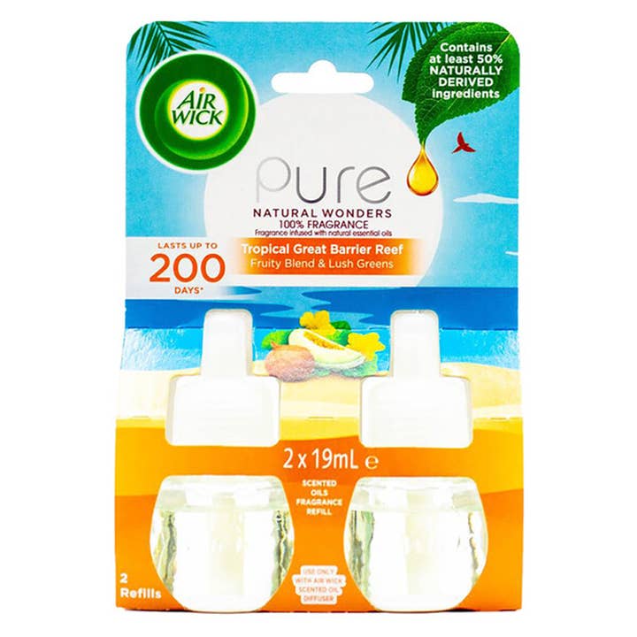 Air Wick Olie Refill 19 ml 2-pak Tropisk Great Barrier Reef for engroshandel hos Deluxe Import Trading