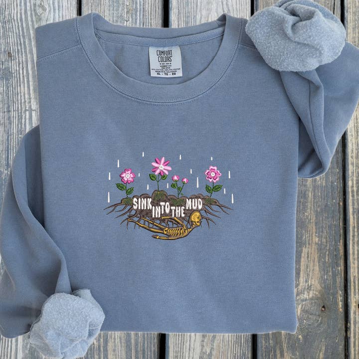 Sink In To The Mud - Comfort Colors ® Ring Spun Crewneck Sweatshirt for wholesale by Cinci Made Embroidery