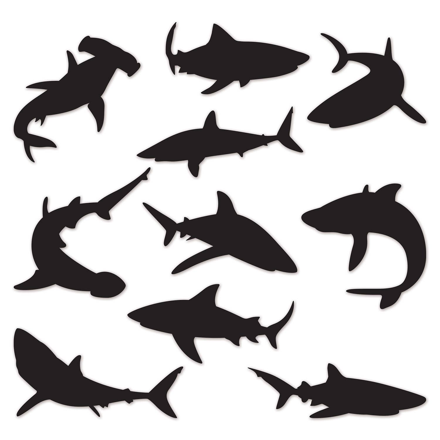 Beistle - Wholesale Decal - Party Decorations - Shark Silhouettes0