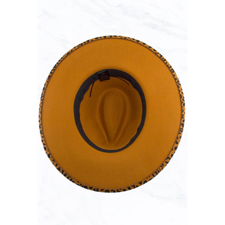 Suzie Q USA - Wholesale Fedora - Women's - Big Brim Peach Heart Top Leopard Jazz Fedora Hat4