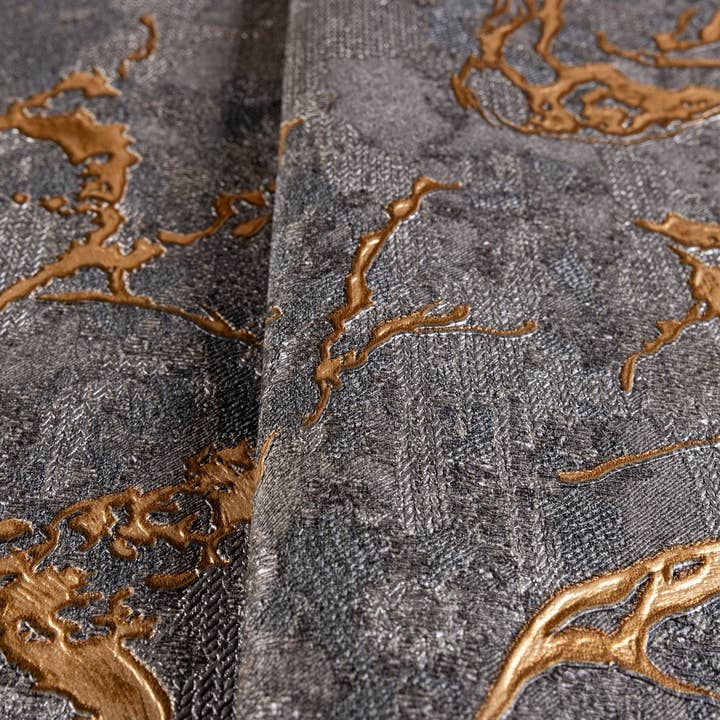 Walloro Luxury Embossed Wallpaper – Rolo de papel de parede por atacado – Belo papel de parede texturado preto com relevo profundo, ouro brilhante e tradicional, não colado, largo 178 pés quadrados rolo, lavável2