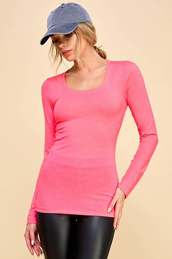 Heart & Hips – wholesale Stickad topp - Dam – LKT2007L - BAS T-SHIRT MED SKOPA HALS OCH LÅNG ÄRM12