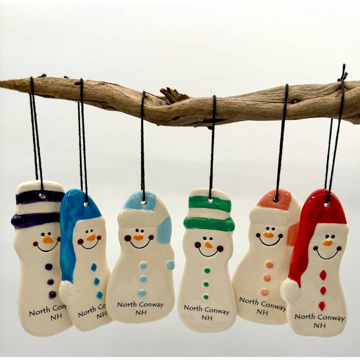 August Ceramics - Wholesale Ornament Set - Ceramic snowman assortment- Tall & skinny -Customizable