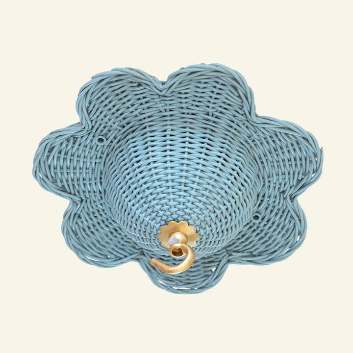 Mandala Rattan Ceiling Rose, Cottage Blue for wholesale by Hastshilp